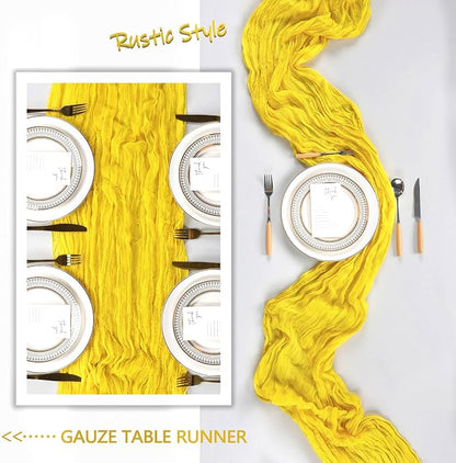 6 Pack Lemon Yellow Cheesecloth Table Runner 10Ft Gauze Cheese Cloth Table - Image 6
