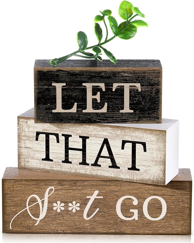 Moucuny 4 Pcs Bathroom Shelf Decor Sign Farmhouse Bathroom Decor and by Moucuny