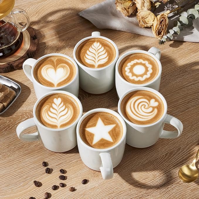 E-far Ceramic Coffee Mug Set of 6, 12oz Stoneware Coffee Cup - Image 4