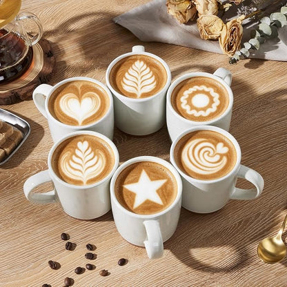 E-far Ceramic Coffee Mug Set of 6, 12oz Stoneware Coffee Cup - Image 4