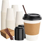 12 oz 100 Pack Disposable Paper Coffee Cups by RACETOP