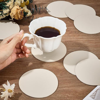 60Pcs Round Leather Coasters for Drinks, Drinking Coaster, 1.5 mm Thickness - Image 3
