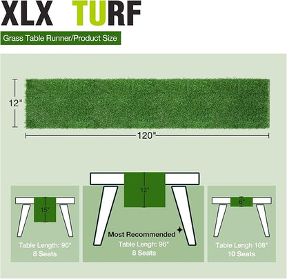 XLX TURF Green Artificial Grass Table Runner 12x120 Golf Party Decorations | - Image 2