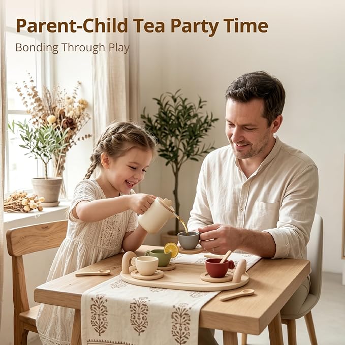 Youuys Wooden Tea Party Set for Toddler 3-5, Kids Tea Sets for Little Girls 4-6 - Image 5