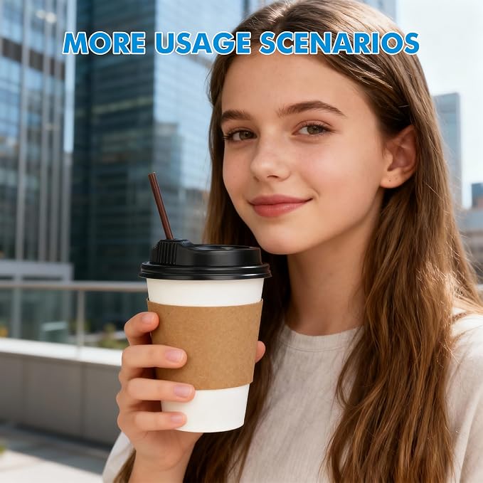 12 oz 100 Pack Disposable Paper Coffee Cups - Image 9