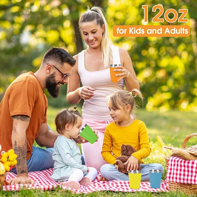 Stainless Steel Cups for Kids and Toddlers Stackable, 12oz Stainless Steel Kids - Image 7