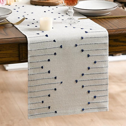 Artoid Mode Dark Blue Boho Table Runner by ArtoidMode
