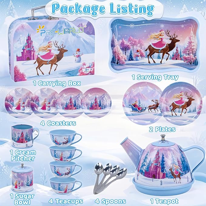 Tea Party Sets for Toddlers 3-5, PRE-WORLD Princess Tea Time Toy - Image 3