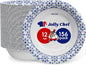 JOLLY CHEF 156 Count Paper Bowls 12 oz Soak Proof, Heavy Duty Printed Disposable Small Bowls Bulk for Dinner or Thanksgiving