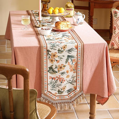 bilin gaier Designer Elegant French Linen Table Runner, Floral Pattern - Image 5