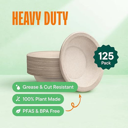 Paper Bowls, 100% Compostable Disposable Soup Bowl - Image 2