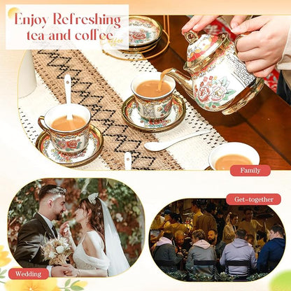 20 Pcs Porcelain Tea Set for Adults - Image 3