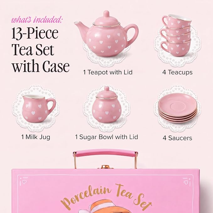 Giggle & Honey® Pink Heart Tea Party Set - Image 3