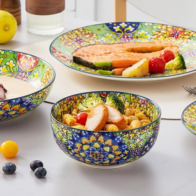 vancasso 24 Pieces Dinnerware Sets, Plates and Bowls Set, Porcelain Dishes Set - Image 7