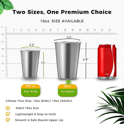 5 Pack 16 oz 304 Stainless Steel Pint Cups, Stackable Camping Cups | Food-Grade - Image 4