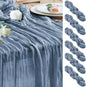 Cheesecloth Table Runner Dusty Blue 10FT Boho Gauze, 6 Pack | 120 Inch Cheese by Wokceer