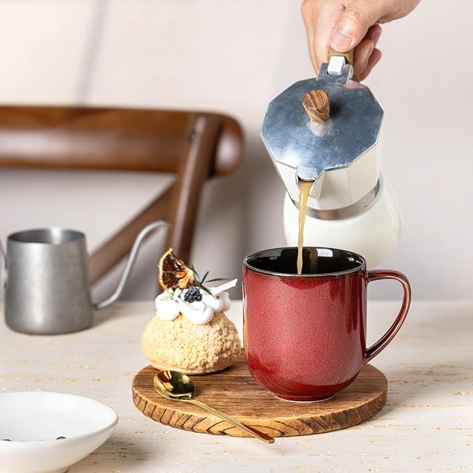 LERATIO Ceramic Coffee Mugs Set of 6, 12oz Handmade Coffee Mugs Set | Large - Image 5