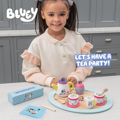 Bluey Wooden Tea Party Set, 18-Piece Toy Tea Set - Image 2