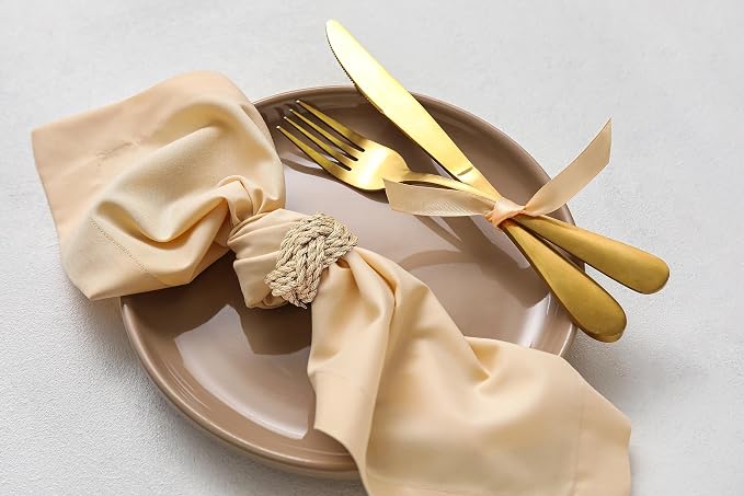 Jute Napkin Rings Set of 4 | Elegant Woven Nautical Napkin Rings | 100% Natural - Image 3