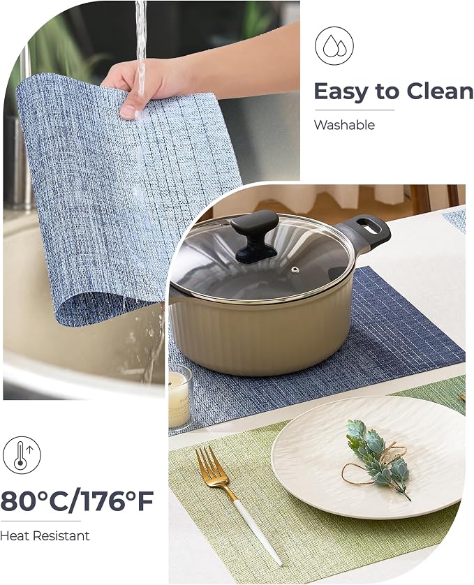 Leetaltree Gradient Blue Woven Placemats Set of 24 - Image 5