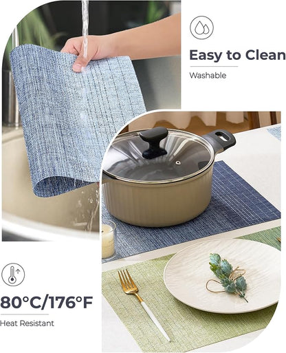 Leetaltree Gradient Blue Woven Placemats Set of 24 - Image 5