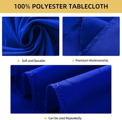 2-Pack 60x60 inch Royal Blue Table Cloths, Solid Stain and Wrinkle Resistant Tablecloth, Premium Plain Weave Polyester Fabric Rectangle Table Linen Covers for Hotel, Banquet