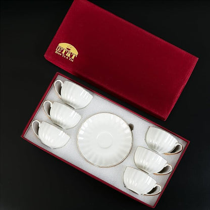 BTaT- Cappuccino Cups with Saucers 7 oz with Gift Box, Dishwasher Safe - Image 6