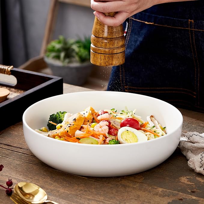 10'' Large Serving Bowl, 2.8 Quart Big Salad Pasta Bowl, Porcelain Fruit Bowl - Image 7