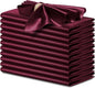 P Pothuiny 12 Pcs Burgundy Satin Napkins 17 x 17 Inch, Satin Cloth Napkins | by P+Pothuiny