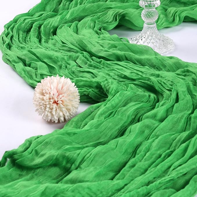 6 Pack 10Ft Green Cheesecloth Table Runner 23 x 120 Inch | Gauze Rustic Boho - Image 3