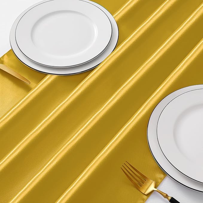 Manyshofu Gold Satin Table Runner 12x72 - Image 4