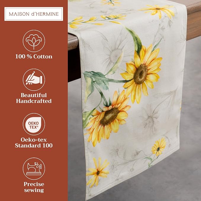 Maison d' Hermine Table Runner 100% Cotton 14.50" x 72" | Table Runners 72 - Image 2