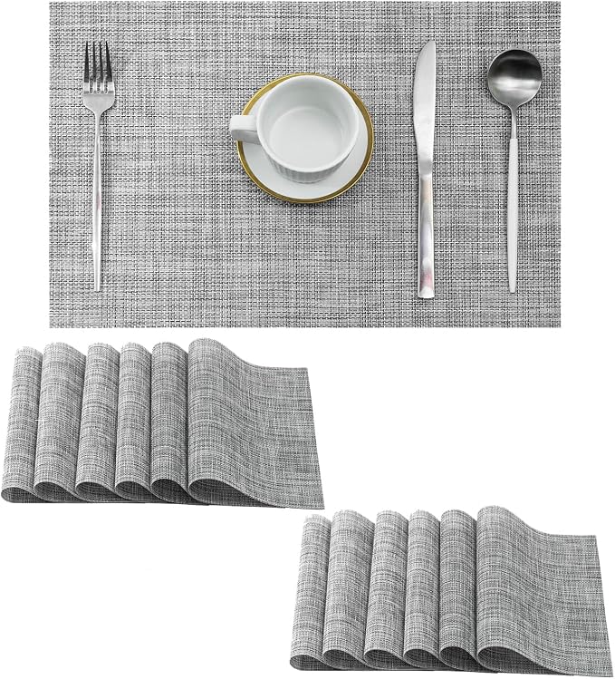 Leetaltree Linen Grey Placemats Set of 12 by Leetaltree-ArtatEveryTable