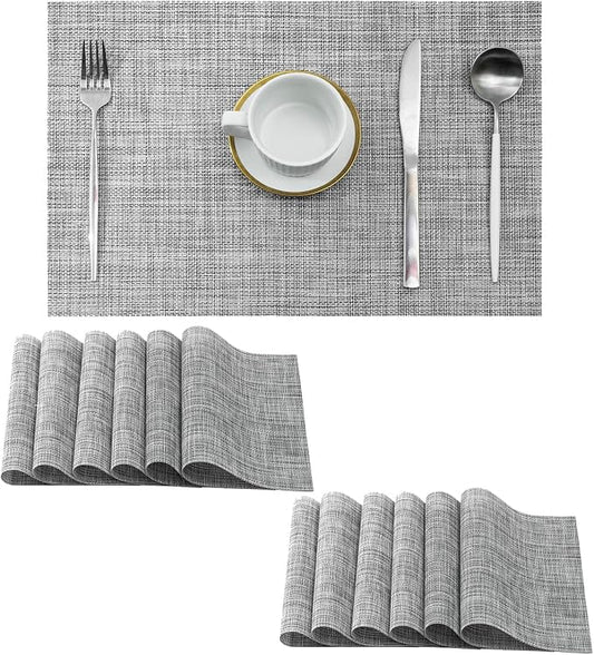 Leetaltree Linen Grey Placemats Set of 12 by Leetaltree-ArtatEveryTable