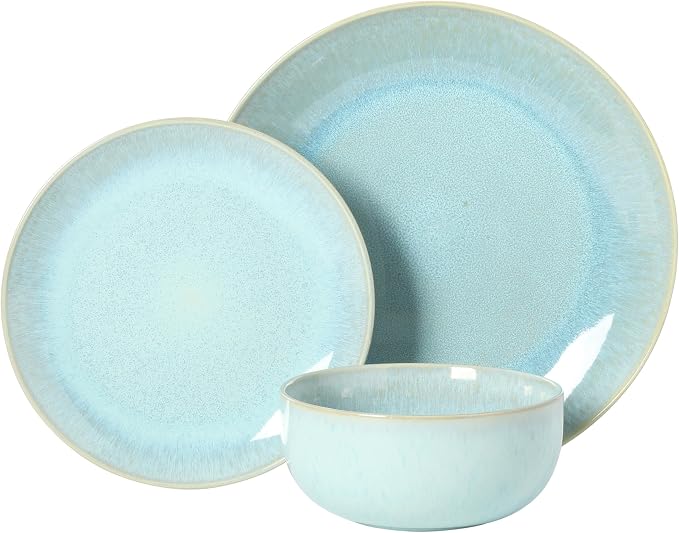 Gibson Elite Pine Coast Plates and Bowls Sets, 12-Piece Stoneware Dinnerware - Image 7