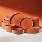 Dinnerware Set for 8, Ceramic Plates and Bowls, Terracotta | 24 pcs Speckled by FamiwarePremium