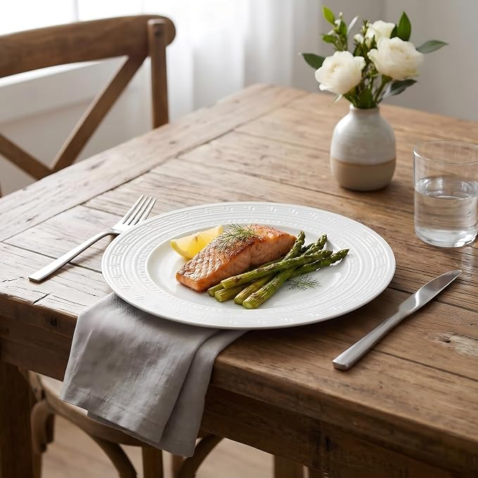 10 Inch Porcelain Dinner Plates Set of 4, Dishwasher safe, Microwave safe - Image 3