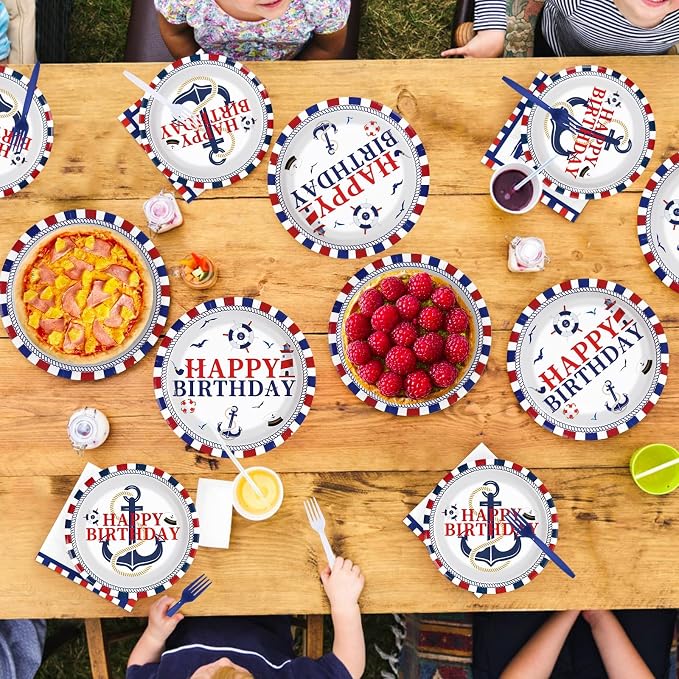 96 Pcs Nautical Birthday Party Decorations - Image 7