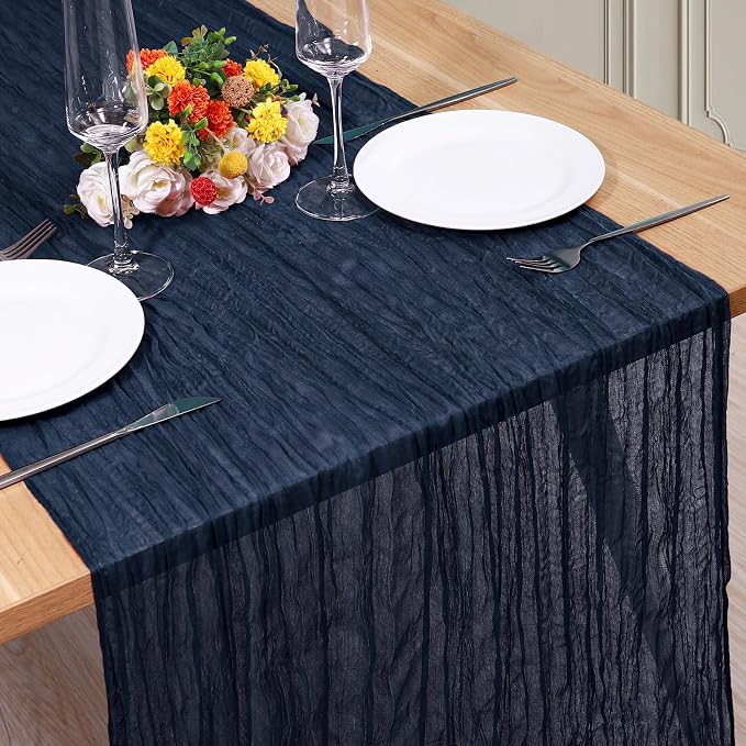 1 Pack Cheesecloth Table Runner 10Ft Christmas Gauze Boho Table Runners by Home