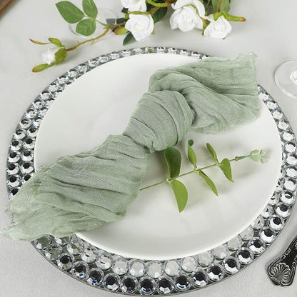 Efavormart 5 Pack 24"x19" Dusty Sage Matte Gauze Cheesecloth Napkins, Soft - Image 2