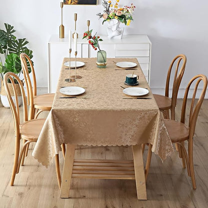 Smiry Rectangle Table Cloth, Waterproof Heavy Duty Vinyl Tablecloths, Wipeable Washable Table Cover for Kitchen and Dining Room (Brown, 54" X 78")