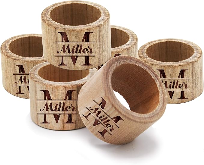 The Wedding Party Store Custom Personalized Wood Napkin Rings by MyPersonalMemories