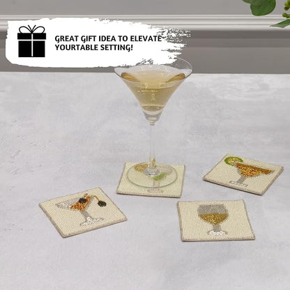 Folkulture Coasters Set of 4 for Drink, Coffee Bar Accessories, Table Décor | - Image 4