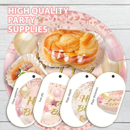 96 Pcs Blush Beige Birthday Party Decorations, Serves 24 | Boho Dusty Pink - Image 6