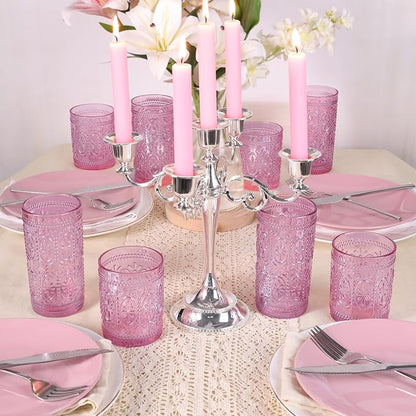 Darlion Vintage Glassware, 10oz Pink Glass Cups | Food Grade Glass, Lead-Free - Image 8