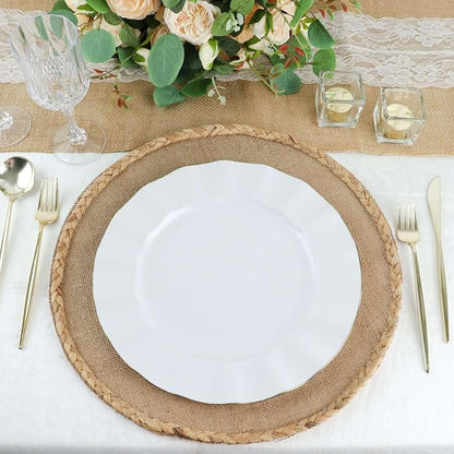 Efavormart 11" Dinner Plates – Set of 10 Plastic White Round Disposable Plates - Image 6