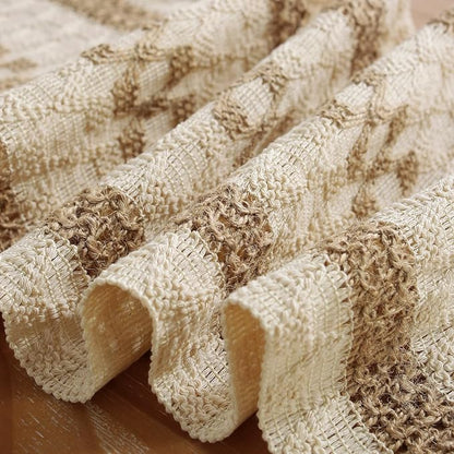 Boho Table Runner with Tassels 12 x 120 Inches Long, Cream & Brown Rustic - Image 5