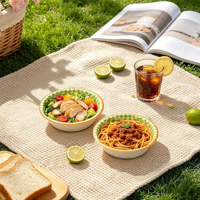 50 Pcs Small Paper Bowls, 8 oz Disposable Gingham Bowls, Soak Proof, Cut Proof - Image 7