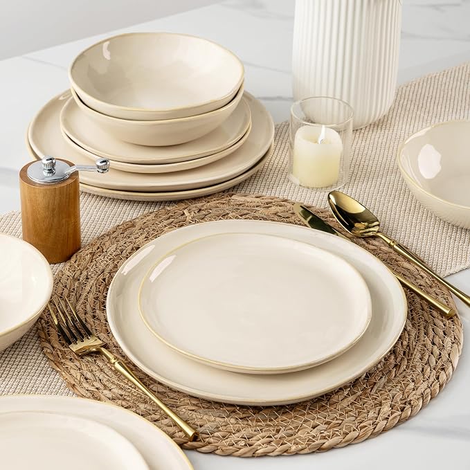 AmorArc Ceramic Plates Set of 6, 8.5 Inch Stoneware Small Dinner Plates Set | - Image 7