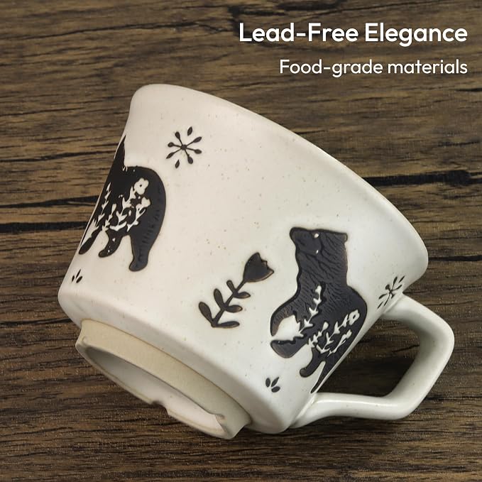 11 oz Ceramic Coffee Mug, Stoneware Teacup - Image 4